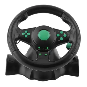 

Racing Game Steering Wheel For XBOX 360 PS2 For PS3 Computer USB Car Steering-Wheel 180 Degree Rotation Vibration With Pedals
