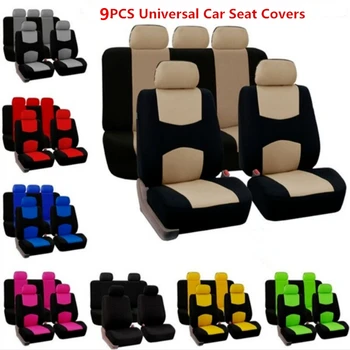

9Pcs/Set Universal Auto Seat Covers Car Cushion Protectors Full Set Seat Protector For Car Truck SUV Van