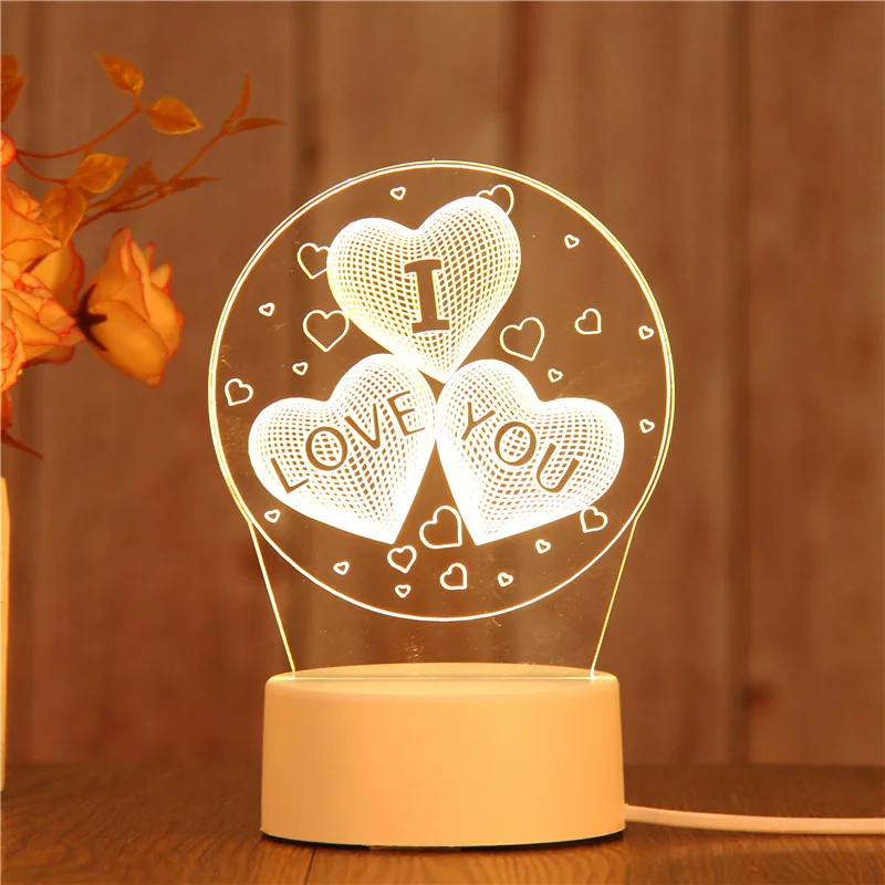 

Cross-border popular style USB lamp 3 d acrylic night night lamp creative table lamp gift lamp