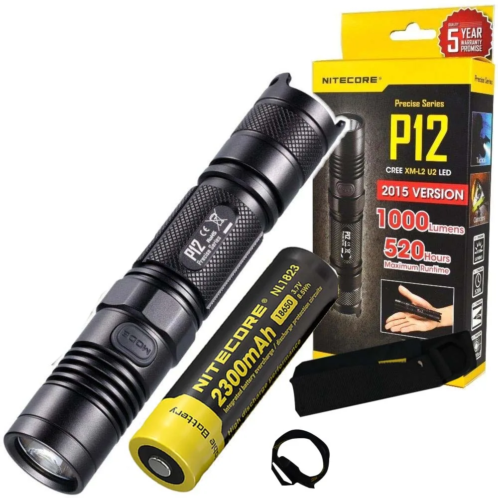 Тактическая вспышка NITECORE P12 CREE XM L2 U2 светодиодная лампа макс. 1000 люмен расстояние