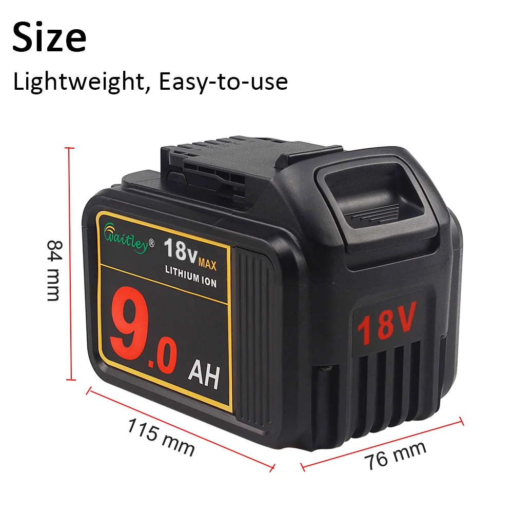 Waitley 18В 9.0Ah MAX XR литий-ионный аккумулятор для замены Dewalt 9000 мАч DCB184 DCB181, DCB182, DCB201, DCB200 20 в 18 в 9A