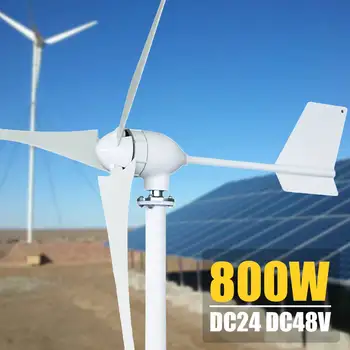 

800W 24/48V Wind Power Generator 3/5 Wind Blades Option Generator Horizontal Fit for Home Camping Streetlight