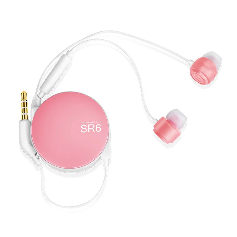 

Promotional Wired earbuds Gifts Wired Earphone Retractable Headsets 3.5 mm Stereo In ear Earphone with Mic for Mobile Whole Sale