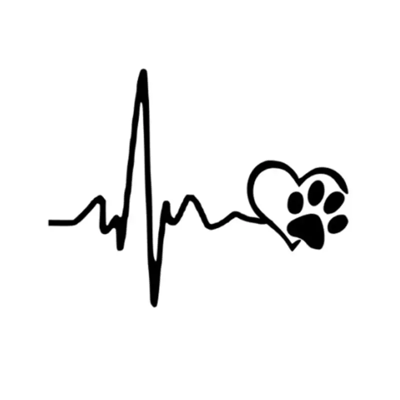 13CM*10.3CM Heartbeat Love Dog Footprints Funny Vinyl Car Sticker Decal Creative | Автомобили и мотоциклы