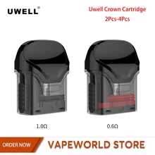 2Pcs 4Pcs Original Uwell Crown Cartridge 3ML Tank Electronic Cigarette Accessories 1.0ohm 0.6ohm Atomizer For Uwell Crown Kit