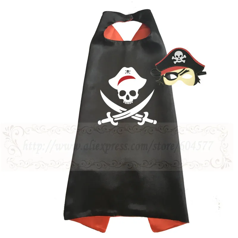 Костюмы на Хэллоуин для детей пиратский костюм атласный плащ войлочные маски на Хэллоуин Рождество вечерние оригинальные Косплей накидка для мальчиков - Цвет: Captain Jack