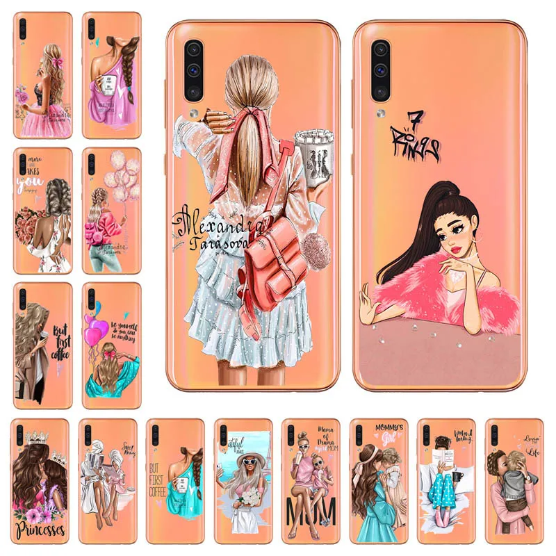 Модный Роскошный чехол для мамы и маленькой девочки samsung Galaxy A70 A60 A80 A7 A8 Plus A9 2018