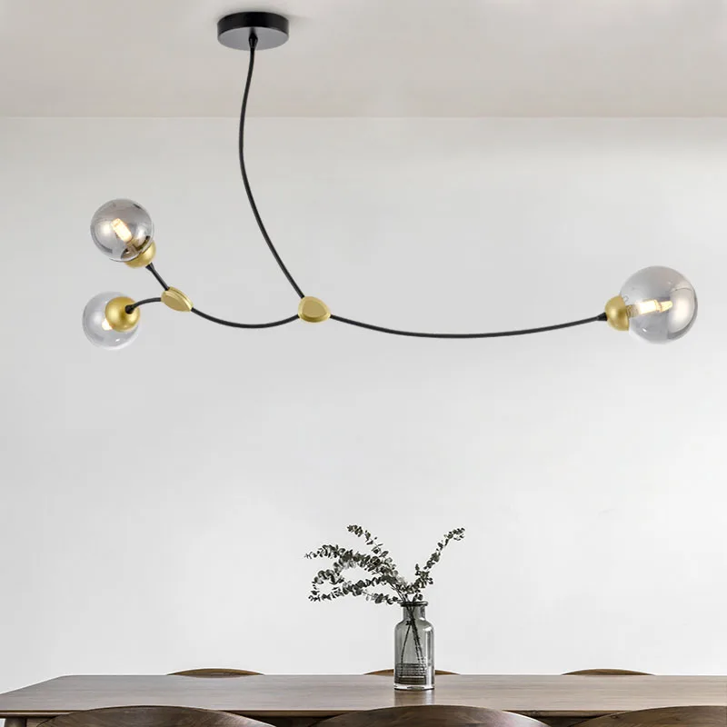 

Postmodern Creative LED Chandelier lighting Glass Ball long hanging lamp for living room restaurant bedroom home deco luminaires