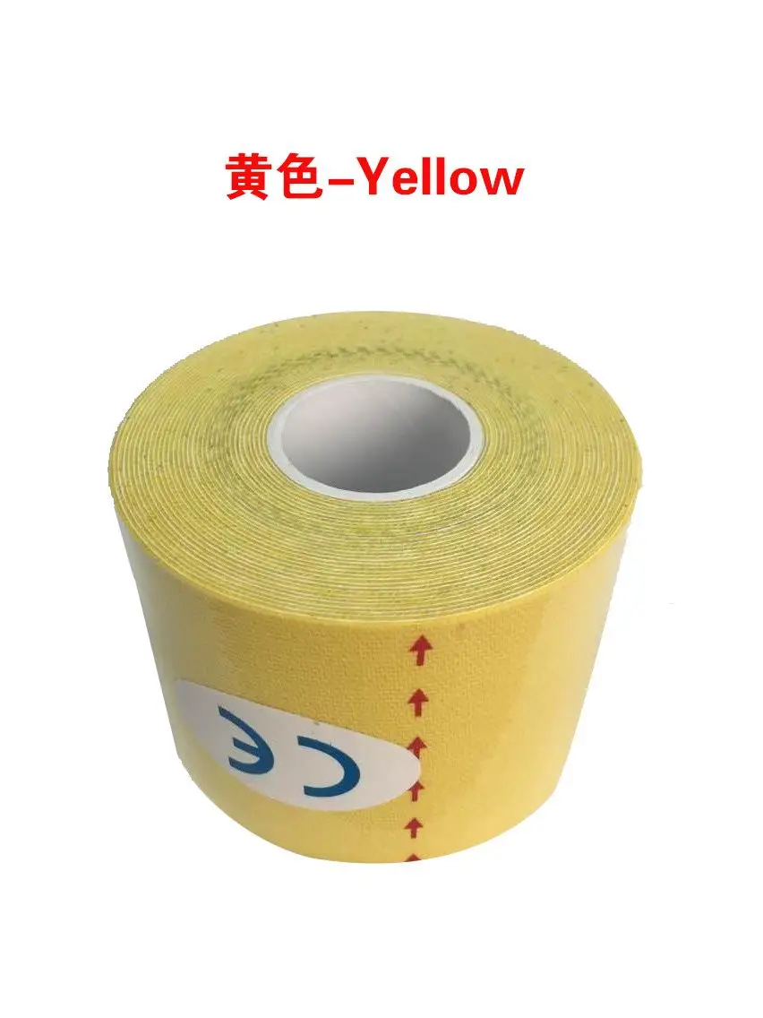 yellow Мультиразмерная кинезиологическая лента Атлетическая лента спортивная лента для восстановления обвязка для спортзала фитнес тенниса бега колено Защитная муфта для мышц - Цвет: yellow