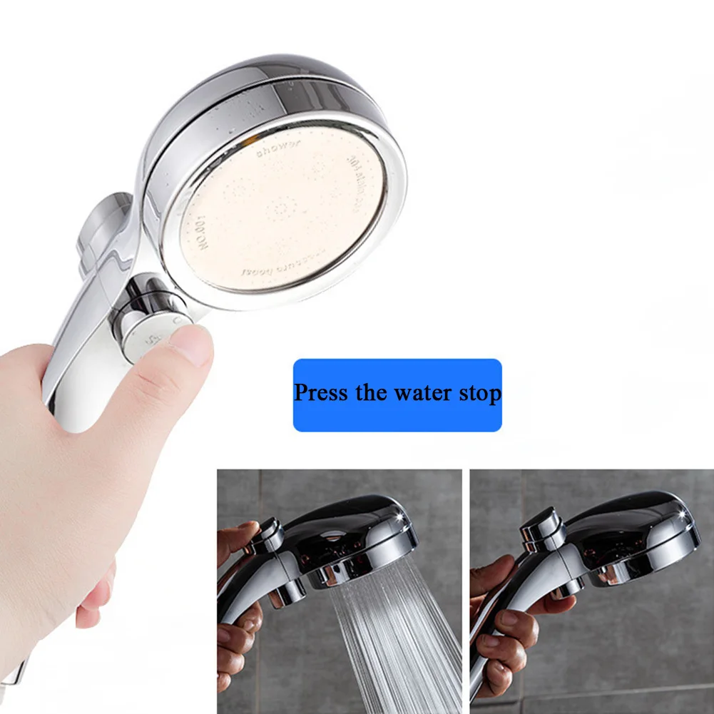 С кнопкой сильный разбрызгиватель под давлением насадка ванная комната панель усилителя домашнее крепление база душевая головка труба Регулируемая вода ручной