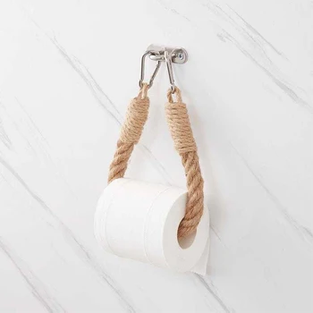 

Towel Hanging Rope Toilet Paper Holder Home Hotel Bathroom Decorating Supplies Vintage Industrial Style Movable Bathroom Decor