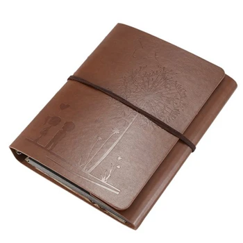 

Photo Scrapbook Album, Love Scrapbook Dandelion Leather Photo Album Family Self Adhesive Memory Book Christmas Valentines Birthd