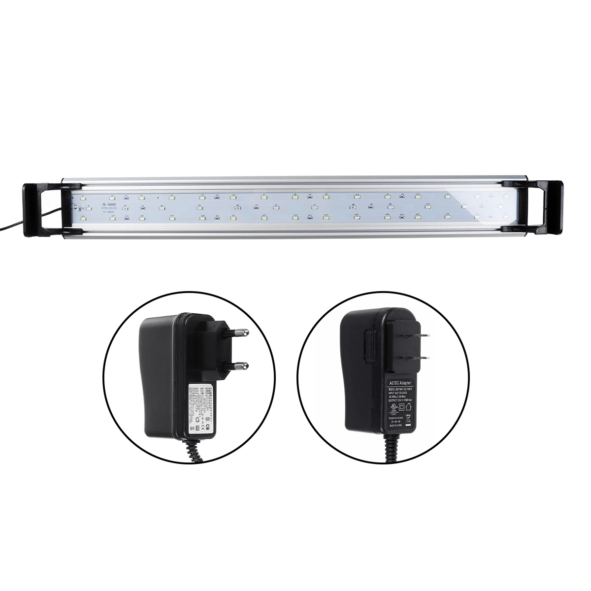 AC80-240V 16W 60cm Aluminium Fish Tank Light fit for 60-65cm Fish Tank 3 Light Modes Timing Dimming Lamp