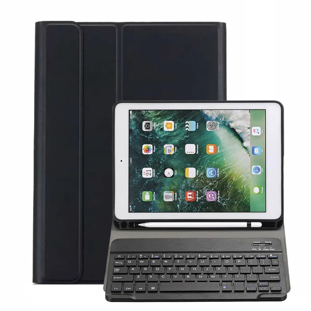 20% Bluetooth клавиатура кожаный чехол с карандашом держатель для iPad 10,2 съемный с Подсветкой Bluetooth клавиатура чехол подставка
