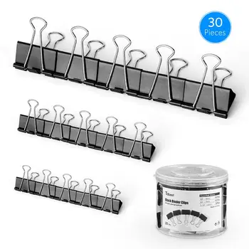 

30/60pcs Metal Binder Clips Colorful Paper Clamp for Book Stationery School Office Supplies Ticket Holders Black