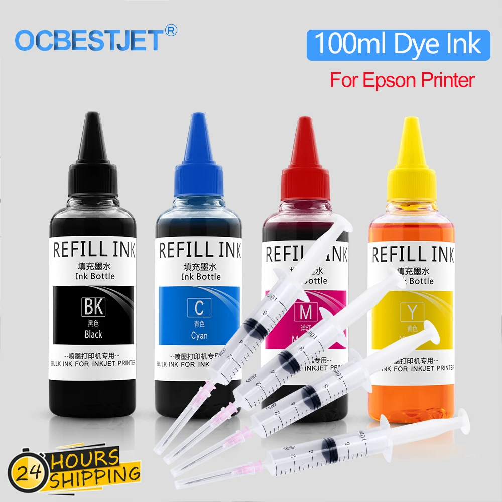 Soaked Gade Rullesten 100ml Refill Dye Ink Kit For Epson Xp-2100 Xp-2101 Xp-2105 Xp-3100 Xp-3105  Xp-4100 Xp-4101 Xp-4105 Ew-052a Ew-452a Printer - Ink Refill Kits -  AliExpress