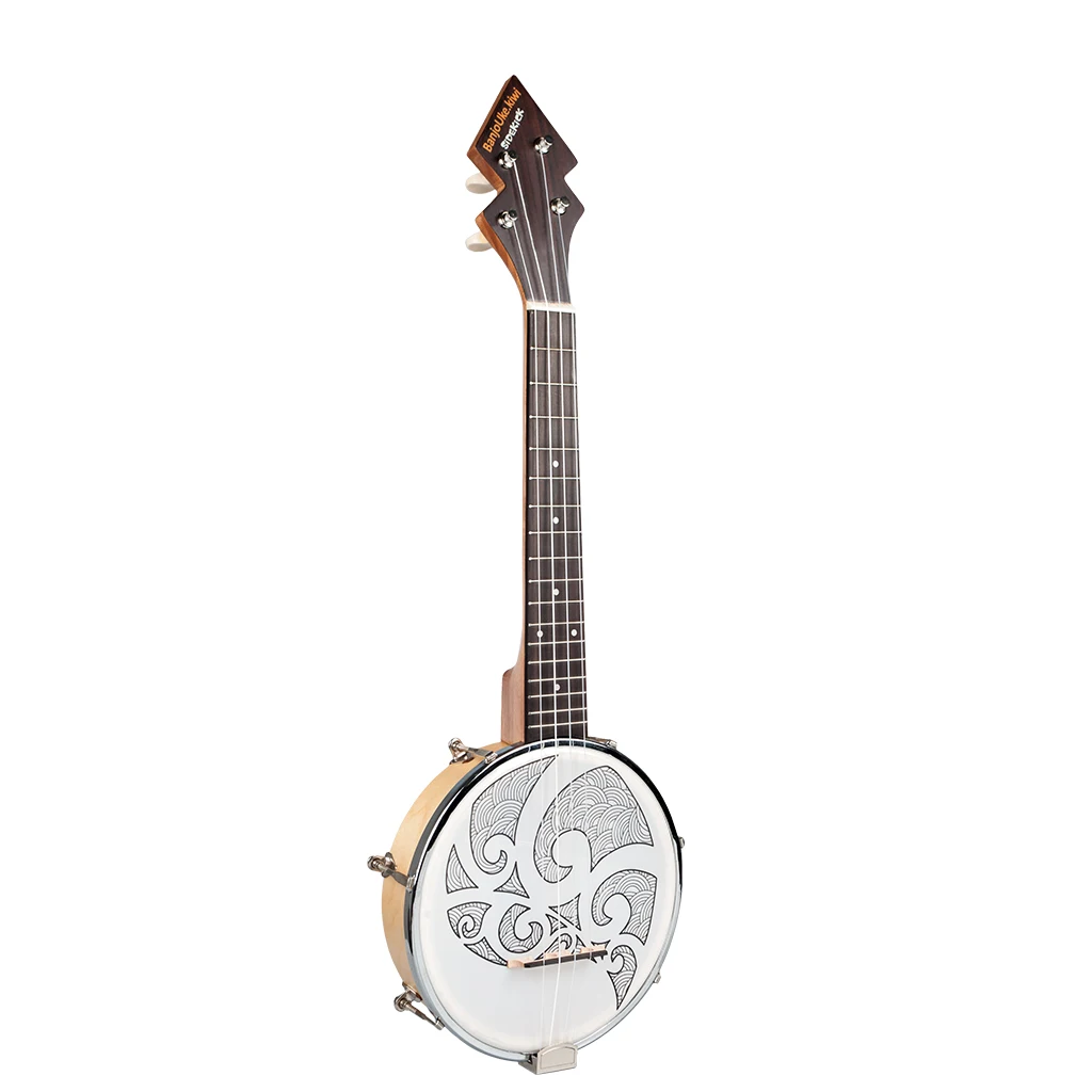 26 дюймов банджо Banjolele миниатюрная гитара укулеле-4-String Винтаж-покрытием с сумкой электронный тюнер