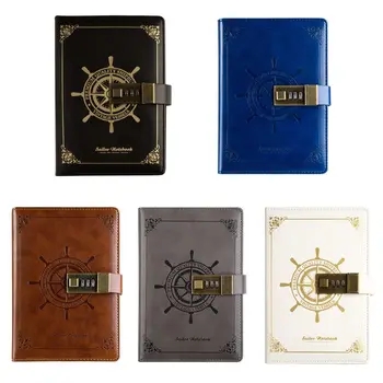 

Vintage B6 Notepad Notebook Diary Planner Agenda Leather Diary Memos with Password Lock School Offices Stationery