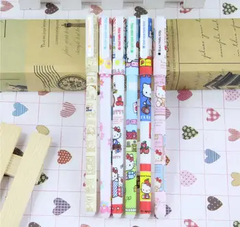 

6 pcs/lot Kawaii Colorful Hello Kitty Gel Ink Pen Cute Pattern Pens Stationery School Office Supplies