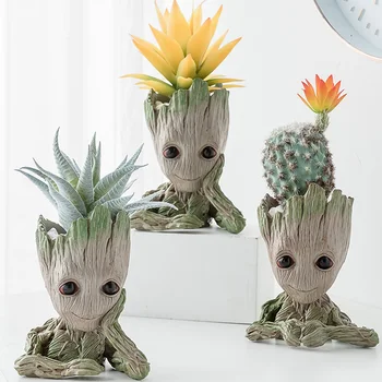 

Strongwell Groot Flowerpot Tree Man Flower Pot Planter Action Figures Toy Cute Model Toy Pen Pot Christmas Gift Home Table Decor