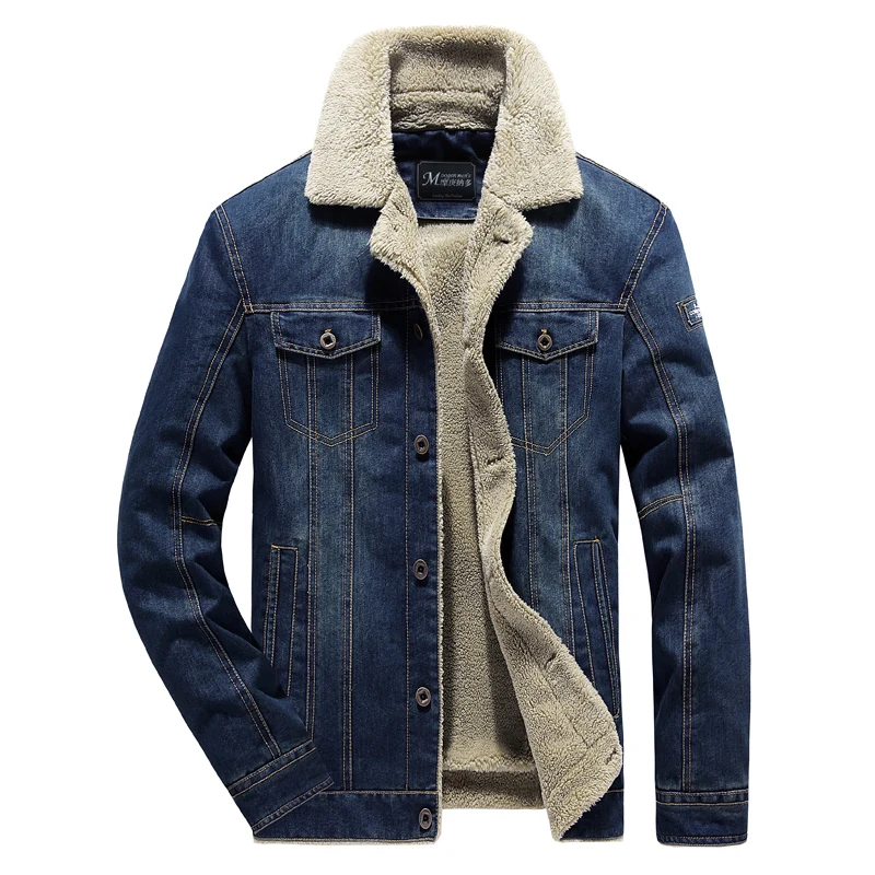 Goede 2019 Mannen Winter Warm Denim Jas Fleece Dikke Add Wol Casual Jas Liner Heren Jassen Merk Jeans Jassen Mannelijke kleding