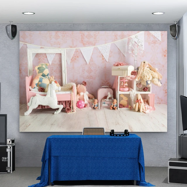 귀중한 순간을 영구히 간직할 수 있는 사랑스럽고 다목적인 장난감 인형 방 인테리어 초상화 사진 배경