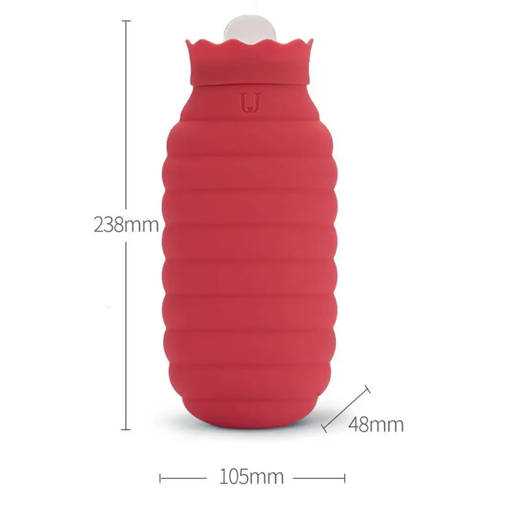 Xiaomi Jodan Judy 313/620 мл сумка для горячей воды Микроволновая печь нагревательная силиконовая бутылка зимний нагреватель с трикотажной крышкой - Цвет: 620mlRed