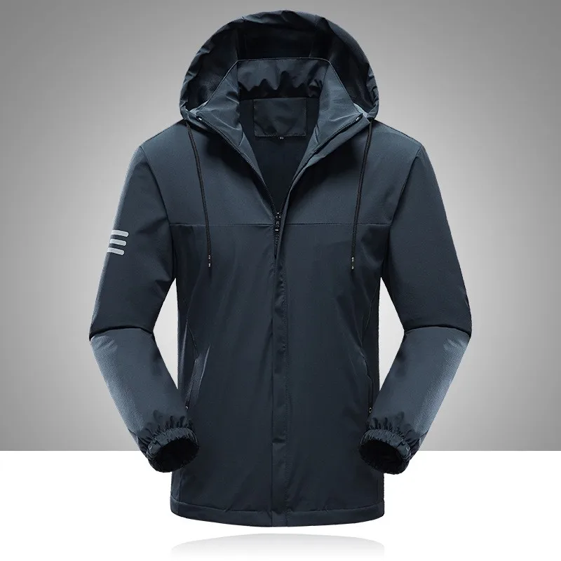 남성용 야외 여행 캠핑 운동복 방풍 하이킹 재킷, 따뜻한 방수 지퍼 플리스 안감, 후드 바람막이 코트, 겨울