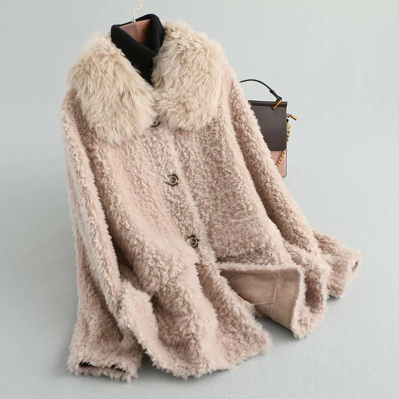 

2020 New Winter Real Fur Coat Women 100% Wool Fur Jacket Furry Korean Coats and Jackets Women Manteau Femme Hiver KQN19503