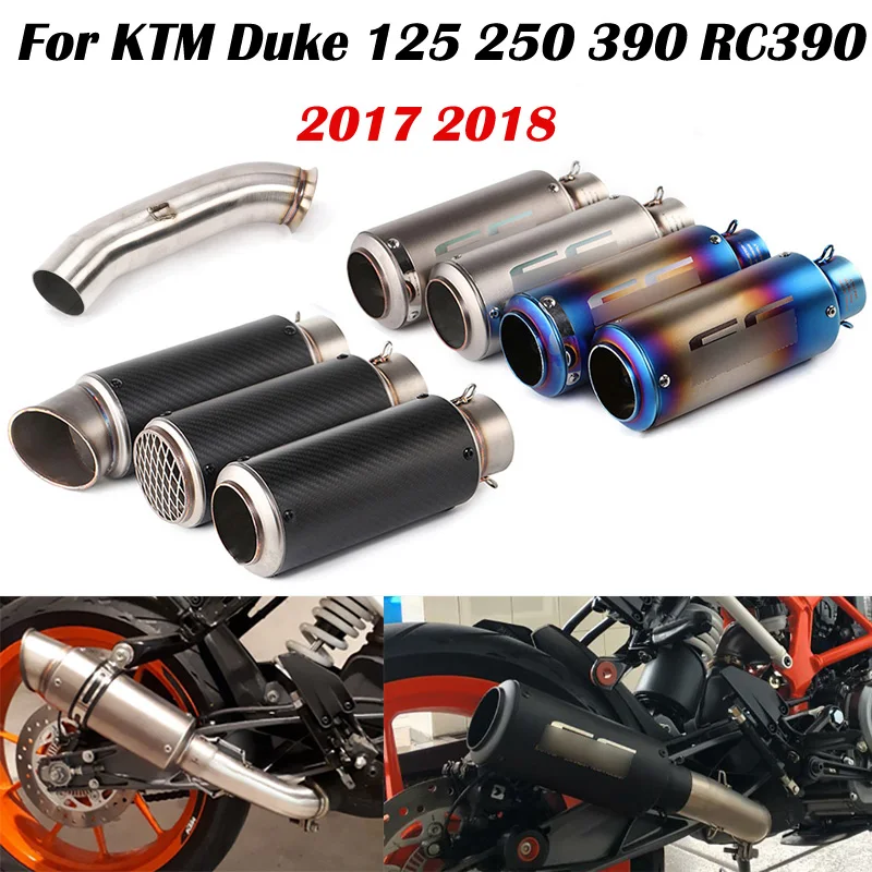 

Motorcycle Exhaust Muffler Pipe + Mid Link Tube for sc With DB Killer for KTM Duke 125 250 390 RC390 2017 2018