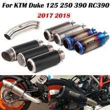 Motor Knalpot Muffler Pipa + Pertengahan Link Tabung untuk SC dengan DB Pembunuh untuk KTM Duke 125 250 390 RC390 2017 2018(China)