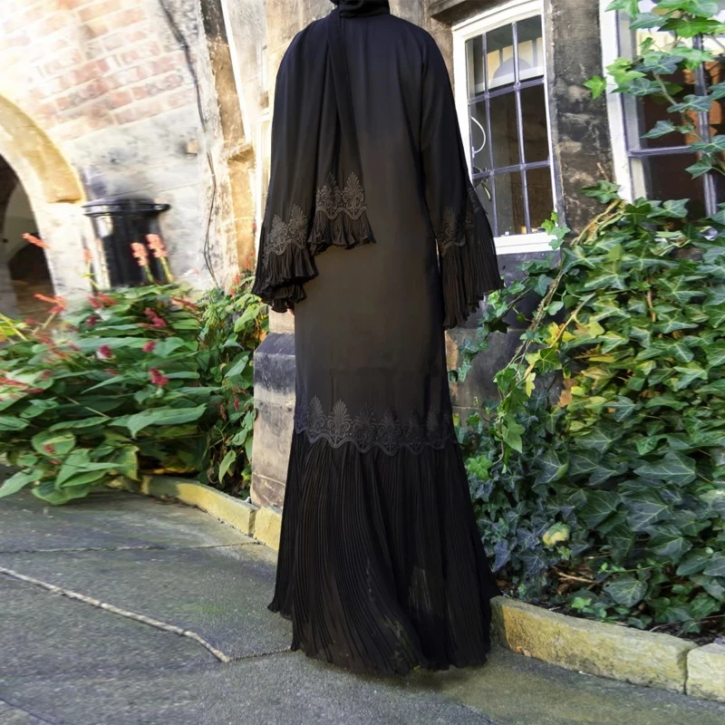 Новинка мусульманское кимоно абайя Женский Осенний элегантный кардиган с поясом для Дубая платье с длинными рукавами Исламская одежда кафтан