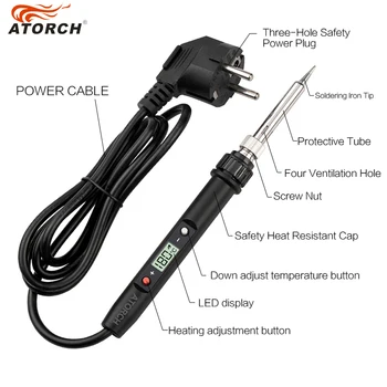 

EU 80W 110V/220V Electric soldering iron temperature adjustable Welding Solder iron rework station soldering iron accessories