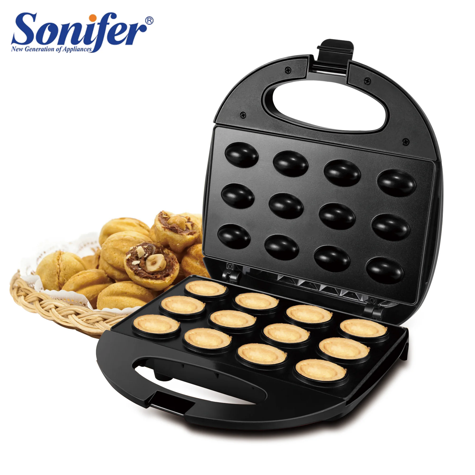 

750W DIY Donut Maker Doughnut Machine Party Dessert Bakeware Electric Baking Pan Non-stick Double-sided Heating 220V Sonifer