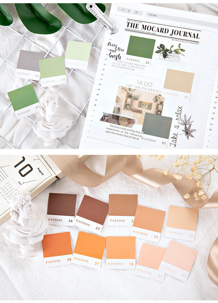 45 шт Pantone цвет квадратный милый мультфильм бумажный стикер для канцелярских товаров для школы офиса поставка Детский подарок игрушка телефон календарь декоративные