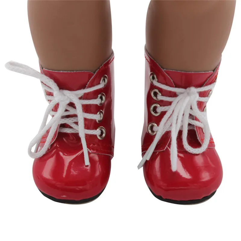 Кукольные сапоги, обувь для девочек высотой 43 см, кукольная обувь белого, черного, красного, розового, золотистого цвета для девочек 18 дюймов, американские кукольные аксессуары