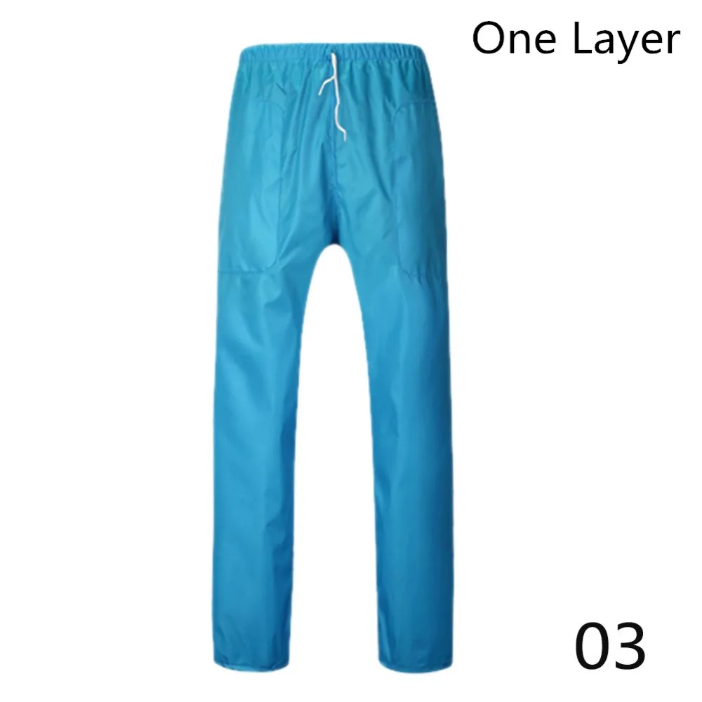 Outdoor Waterproof Rainpants One/Double-layer Breathable Mesh Thickening Wear-resisting Riding Hiking Fishing Rainproof Trousers - Цвет: One Layer Sky Blue