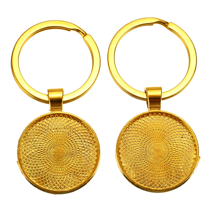 5pcs/set Key Keychain Pendant Tray Metal Alloy Cameo Glass Cabochon Bezel Blank Base Setting For DIY Jewelry Making Accessories | Украшения