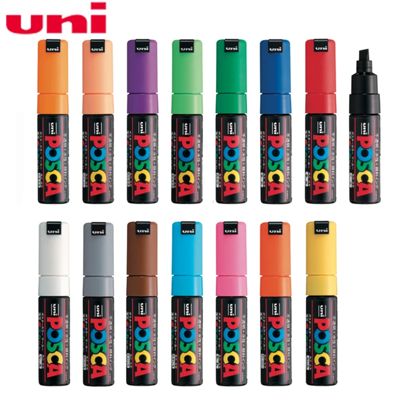 1 шт Uni Posca Краска Маркер ручка PC-8K ручка-широкий Tip-8mm 15 цветов