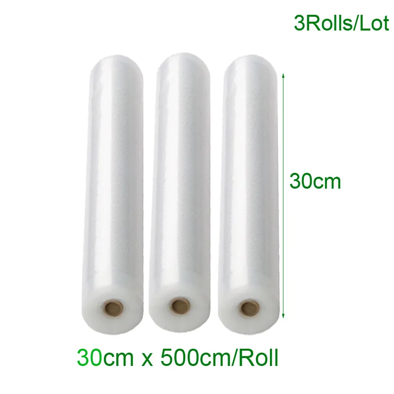 30cm x 500cm 3Rolls Вакуумный пакет для хранения сумки вакуумный упаковщик Еда длительного сохранения свежести 12/15/20/25/28/30 см* 500 см; ; Прямая поставка; - Цвет: 30cm x 500cm 3Rolls