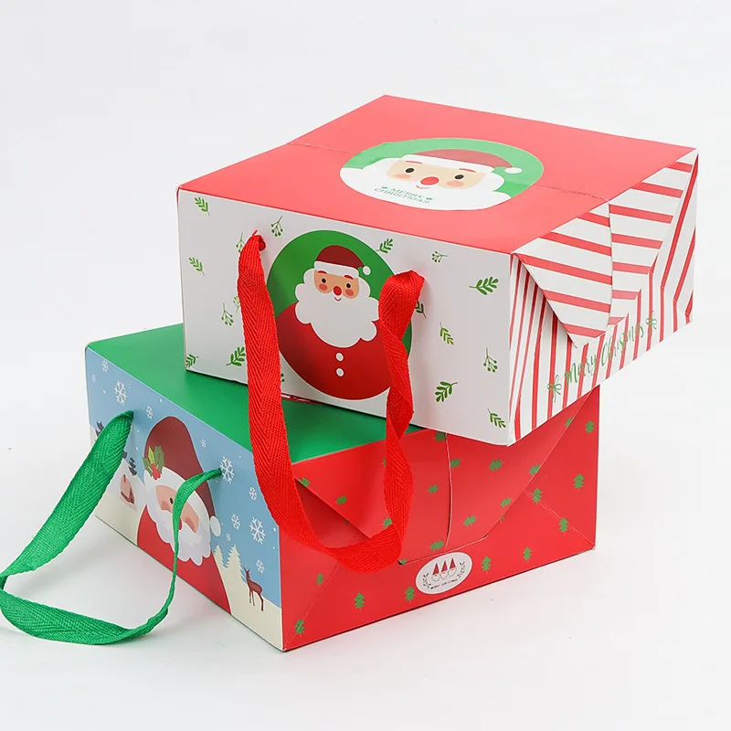 Счастливого Рождества упаковка подарочная коробка Рождественские украшения для дома Портативный выпечки коробка с рождественскими конфетами apple коробка для Рождества