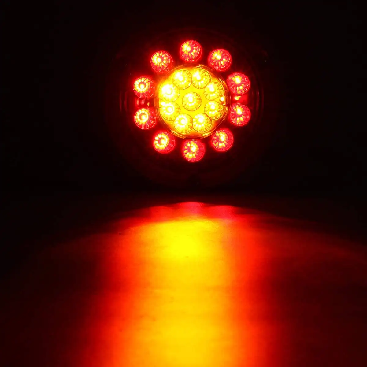 Lâmpadas de Freio Lâmpada para Reboque Pces v 24 Carro Led Turn Signal Luz Redonda Traseiro 19 Leds Cauda Parar Caminhão rv Caravana 2 - 4 12 7 carro led turn signal luz redonda lâmpadas