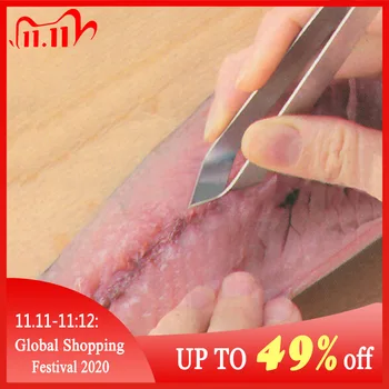 

Stainless Steel Fish Bone Tweezers Remover Pincer Puller Tongs Pick-Up Seafood Tool Kitchen Tweezer