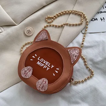 

Cat Jelly PU Leather Crossbody Bags For Women 2020 Chain Design Shoulder Messenger Purses And Handbags Summer Travel Flap Bag