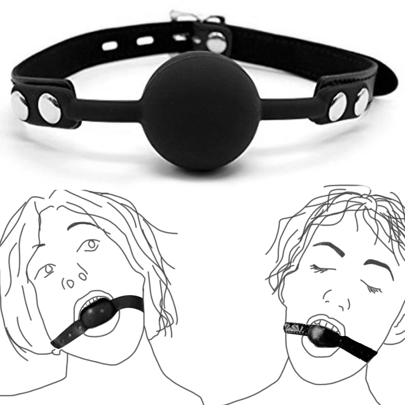 Bdsm Bondage Silicone Soft Mouth Ball Saliva Toy Ball Fixation Stuffed Open Mouth Gag Sex Adult Flirting Sex Toys for Couple New