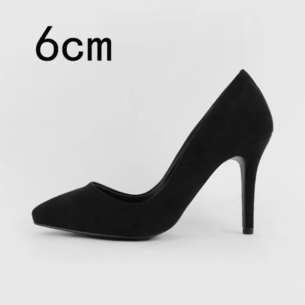 Black Pumps 6cm Женские туфли-лодочки на каблуке; женская обувь на высоком каблуке; цветная однотонная повседневная обувь с острым носком; модельные туфли; Новое поступление размера плюс - Цвет: Black Pumps 6cm