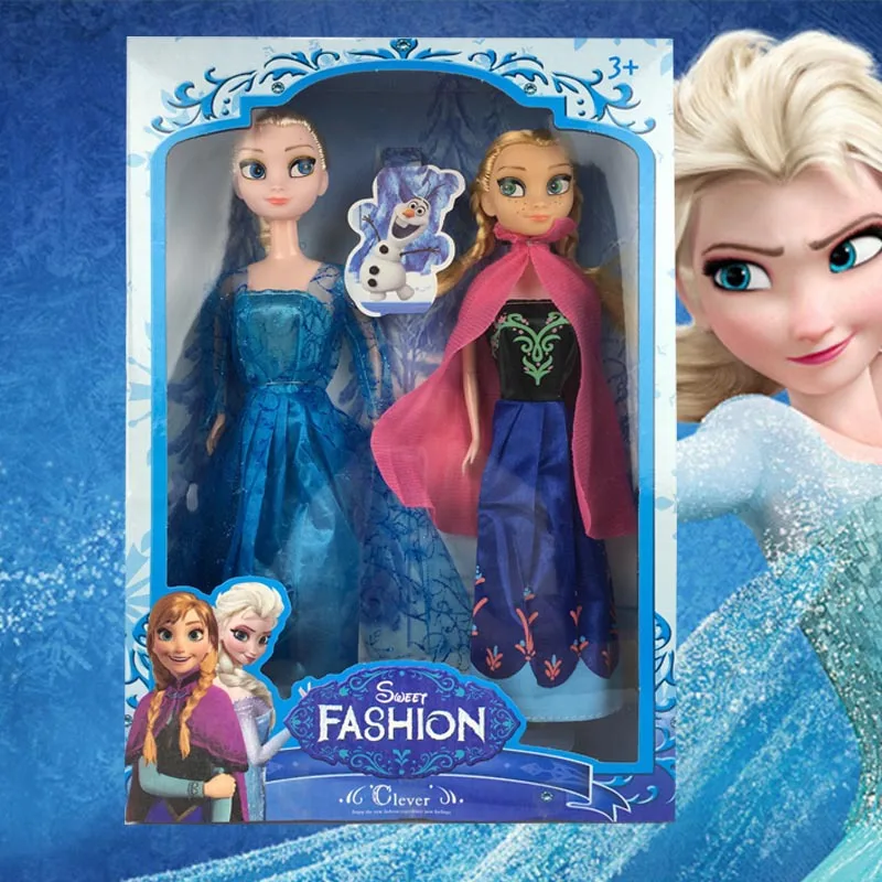 2 stk Frosne 2 Elsa Anna Action Figur Leker 30cm Frosne Elsa Movable Figur Dolls Julegaver