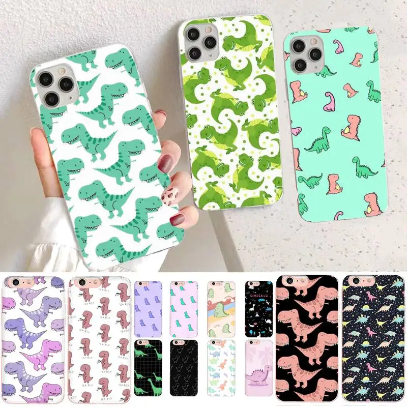 YNDFCNB Cute Dinosaur Baby Fashion Phone Case for iPhone 11 12 pro XS MAX 8 7 6 6S Plus X 5S SE 2020 XR case