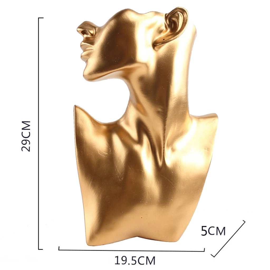 Necklace and Earring Bust Jewelry Display, Resin Material, Female Mannequin