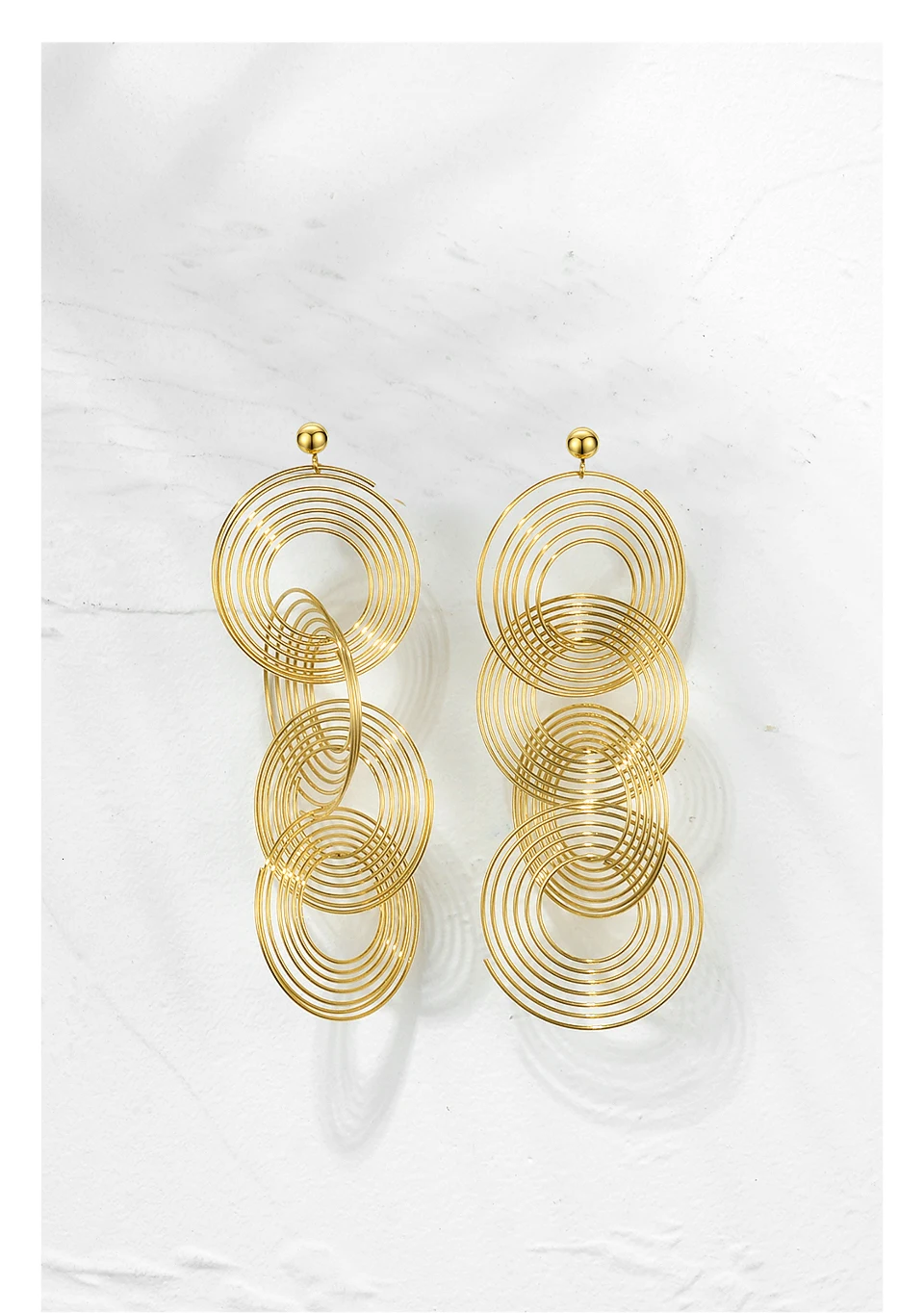 ENFASHION Boho Multi-layer Circle Drop Earrings For Women Gold Color Round Long Dangle Earings Fashion Jewelry Pendientes E1110